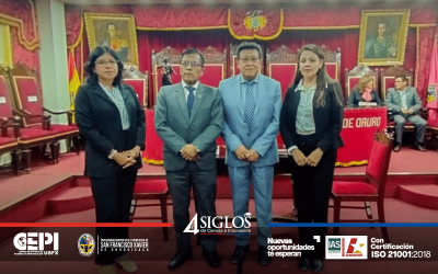 FIRMA DE CONVENIO INTERINSTITUCIONAL ENTRE EL CEPI USFX Y EL TRIBUNAL DEPARTAMENTAL DE JUSTICIA DE ORURO PARA EL DOCTORADO EN DERECHO, TERCERA VERSIÓN.