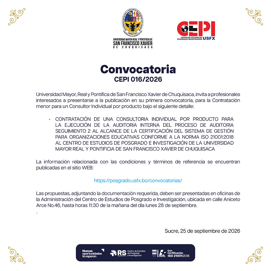 Convocatoria Posgrado